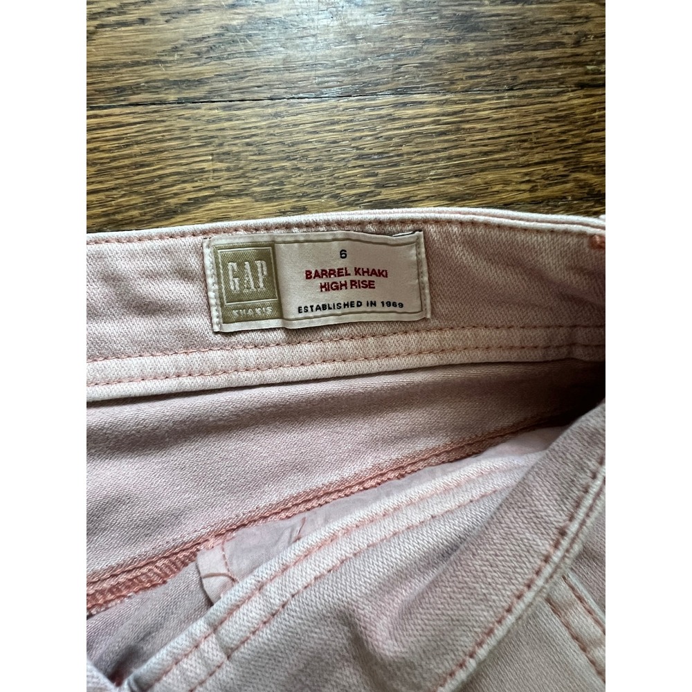 Gap Barrel High Rise Pants Jeans Light Pink Women Size 6 Tapered‎ Leg - Picture 2 of 4